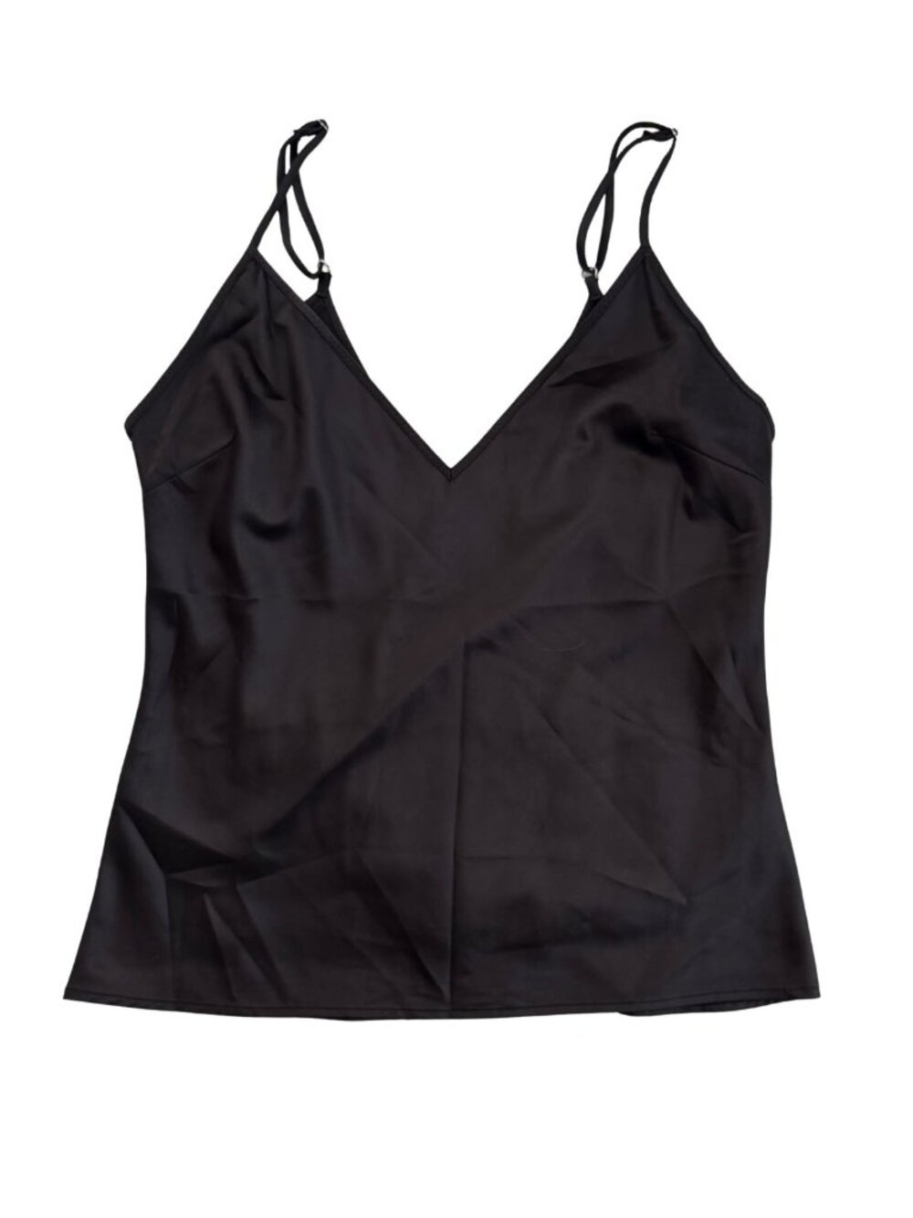 Zara Black V-neck Camisole Top with Spaghetti Straps Sz Small